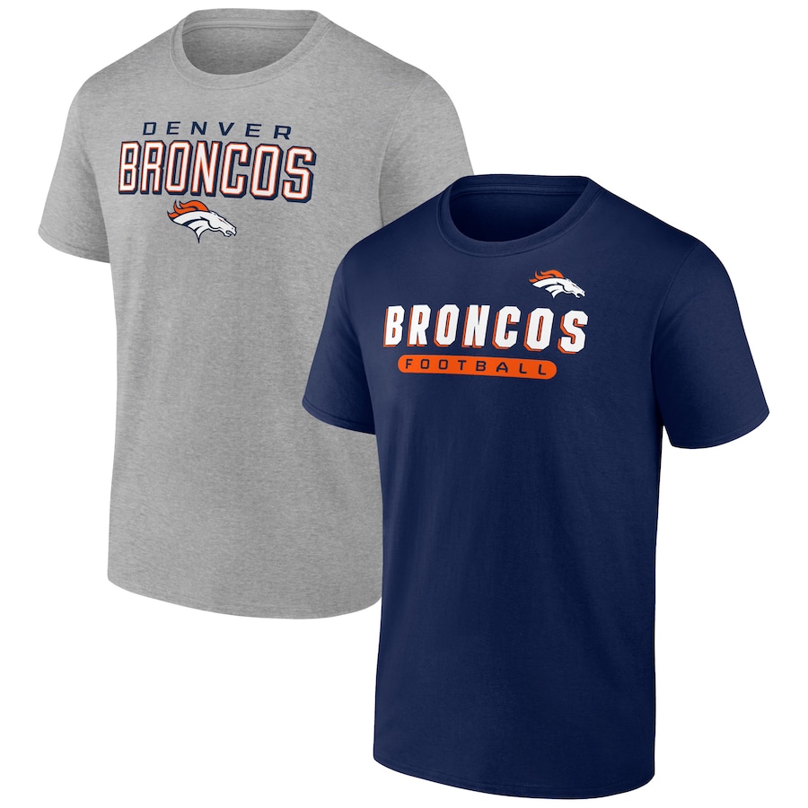 Denver Broncos Navy/Heathered Gray T-Shirt Combo Pack - Man Denver Broncos Navy/Heathered Gray T-Shirt Combo Pack - Man