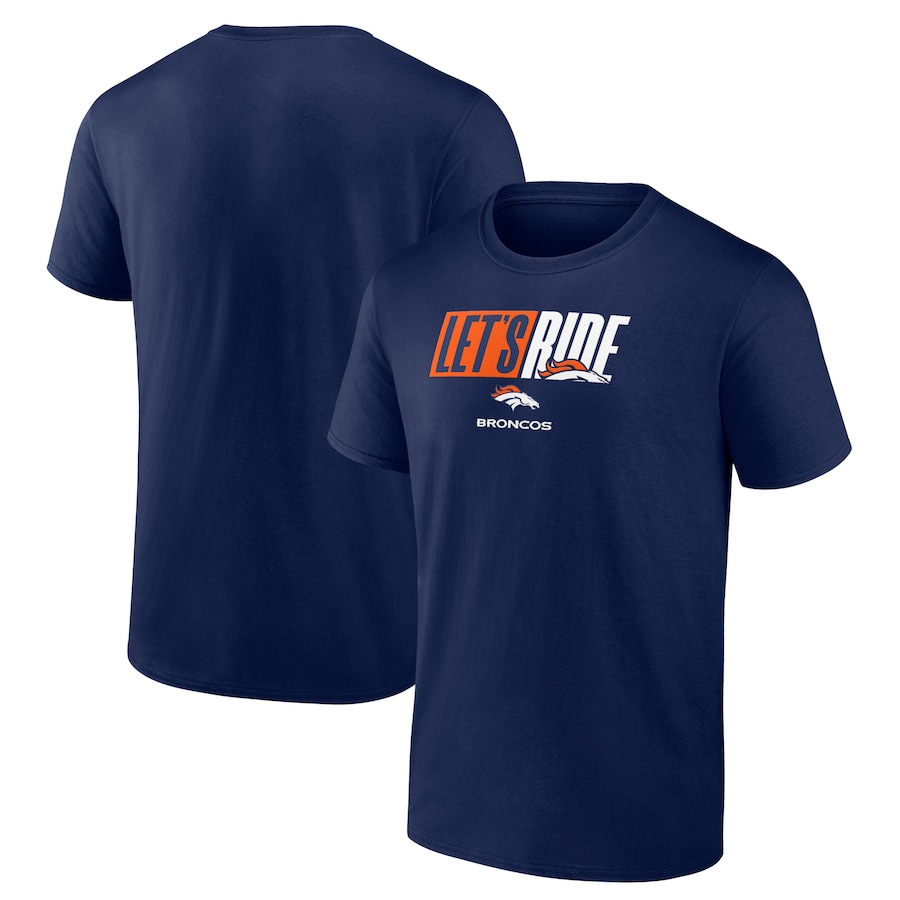 Denver Broncos Navy Let's Ride T-Shirt - Man Denver Broncos Navy Let's Ride T-Shirt - Man