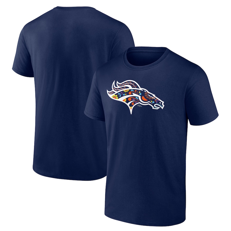 Denver Broncos Navy ÑFL Por La Cultura Team Logo T-Shirt - Man Denver Broncos Navy ÑFL Por La Cultura Team Logo T-Shirt - Man