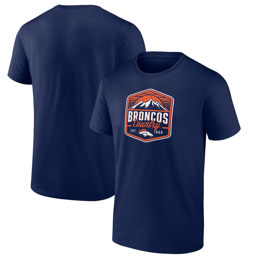 Denver Broncos Navy Open Receiver T-Shirt - Man Denver Broncos Navy Open Receiver T-Shirt - Man