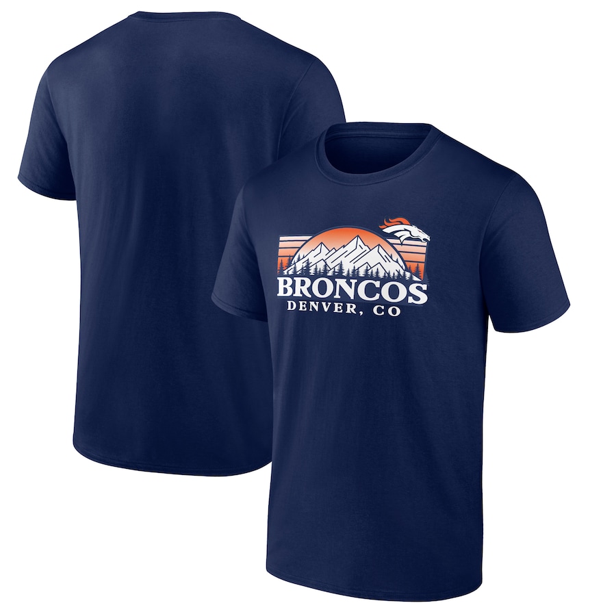 Denver Broncos Navy Route Runner T-Shirt - Man Denver Broncos Navy Route Runner T-Shirt - Man
