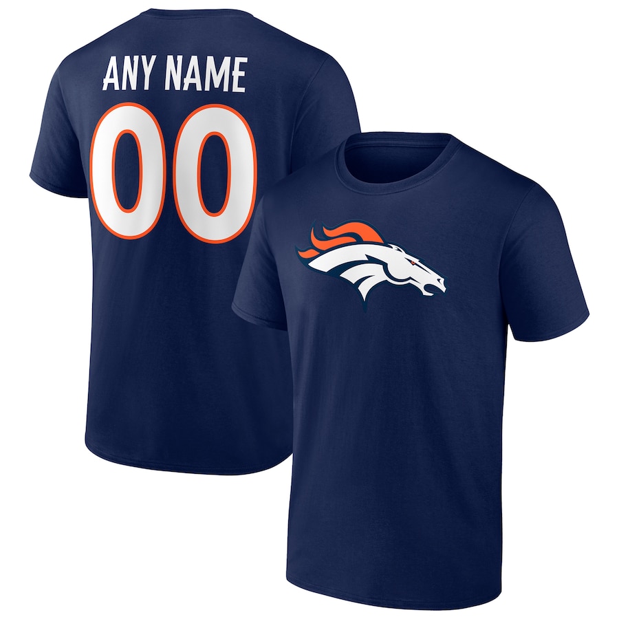 Denver Broncos Navy Team Authentic Personalized Name & Number T-Shirt - Man Denver Broncos Navy Team Authentic Personalized Name & Number T-Shirt - Man