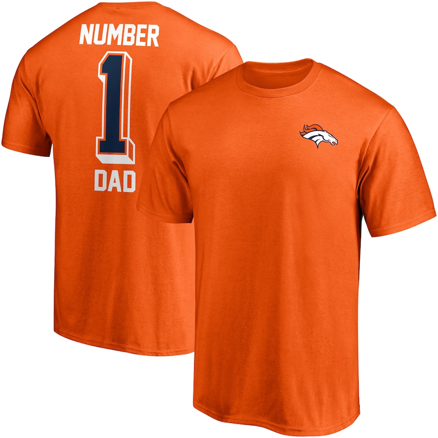 Denver Broncos Orange Team #1 Dad T-Shirt - Man