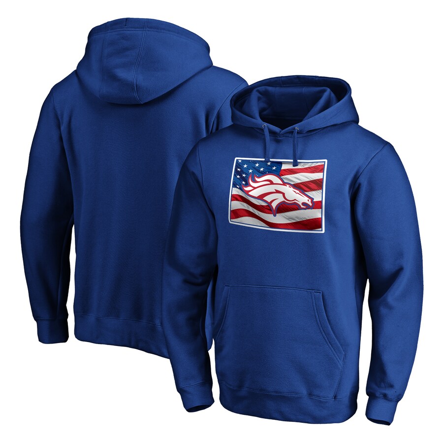 Denver Broncos Royal Banner State Pullover Hoodie - Man