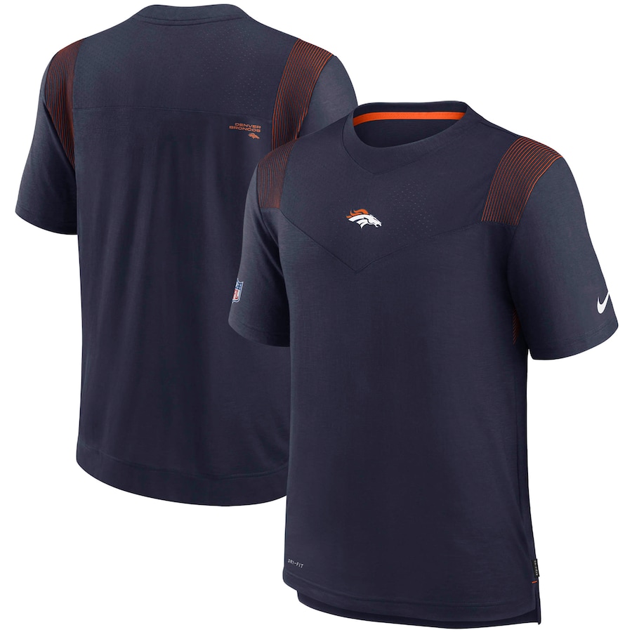 Denver Broncos Football Navy Sideline Player UV Performance T-Shirt - Man