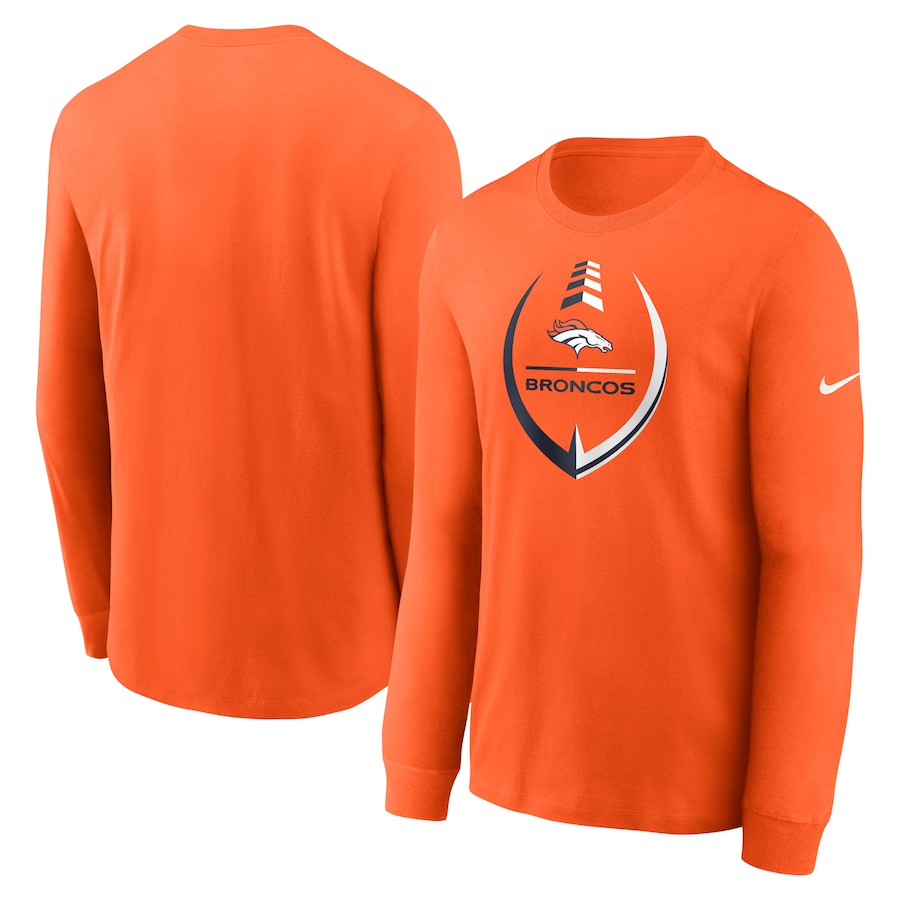Denver Broncos Football Orange Icon Legend Long Sleeve Performance T-Shirt - Man