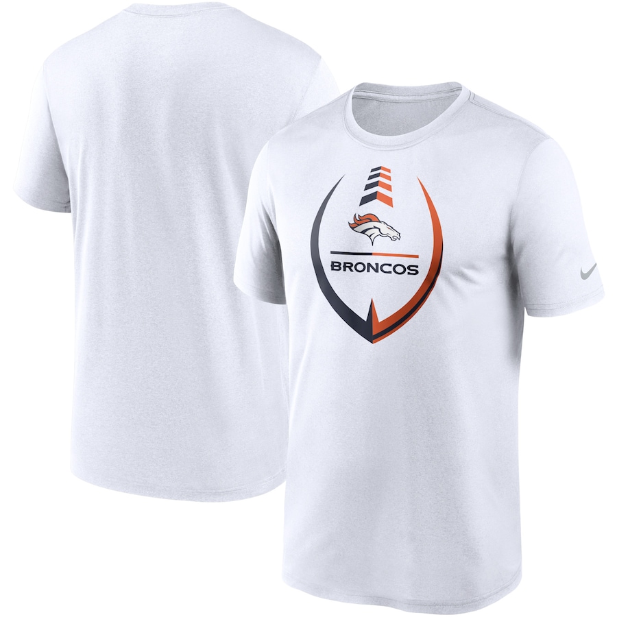 Denver Broncos Football White Icon Legend Performance T-Shirt - Man