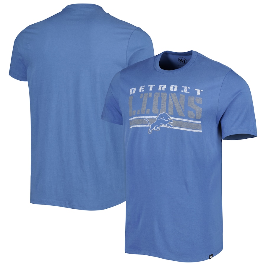 Detroit Lions '47 Blue Team Stripe T-Shirt - Man