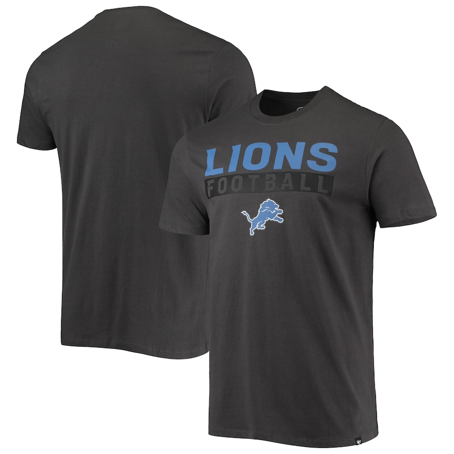 Detroit Lions '47 Charcoal Dark Ops Super Rival T-Shirt - Man