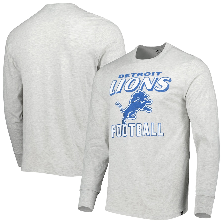 Detroit Lions '47 Heathered Gray Dozer Franklin Long Sleeve T-Shirt - Man