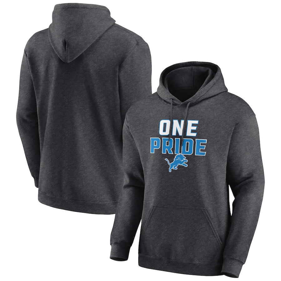 Detroit Lions Charcoal Victory Earned Pullover Hoodie - Man Detroit Lions Charcoal Victory Earned Pullover Hoodie - Man