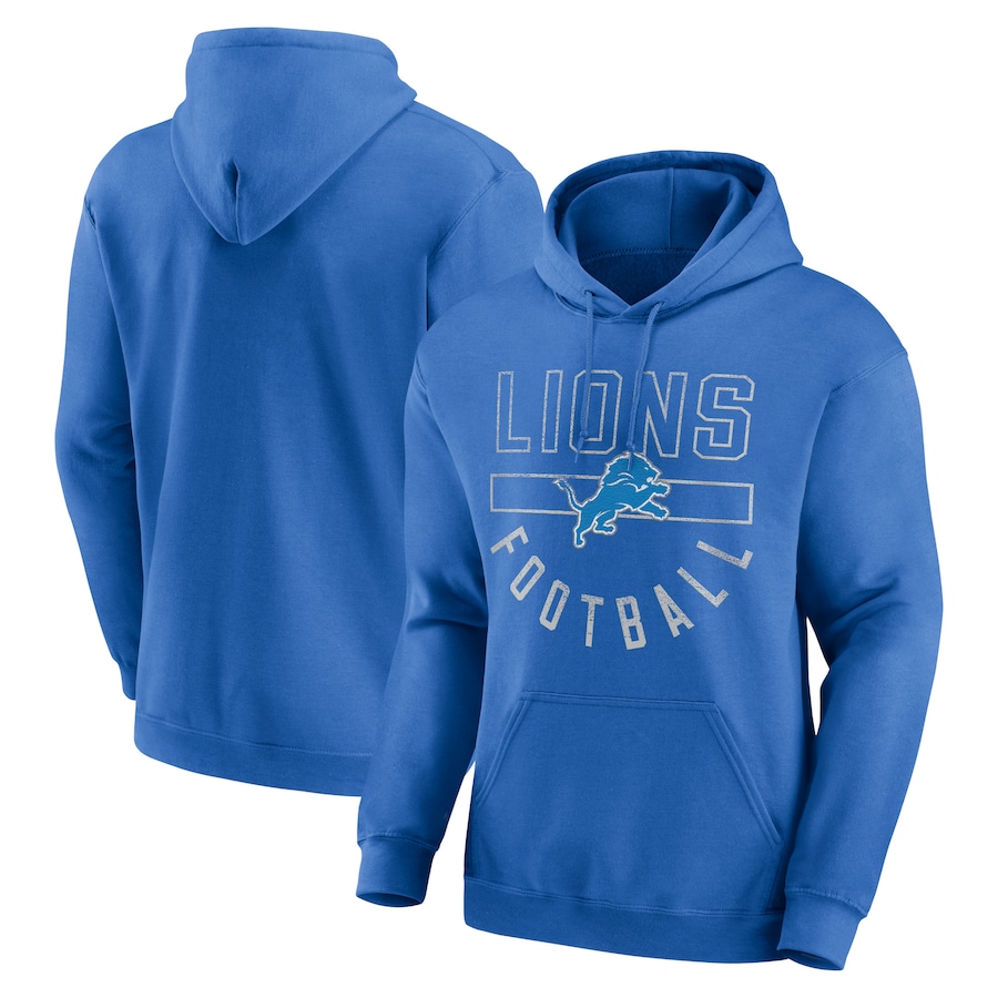 Detroit Lions Blue Bubble Screen Pullover Hoodie - Man