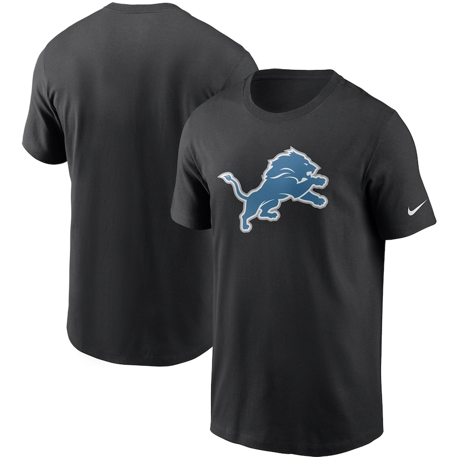 Detroit Lions Football Black Primary Logo T-Shirt - Man