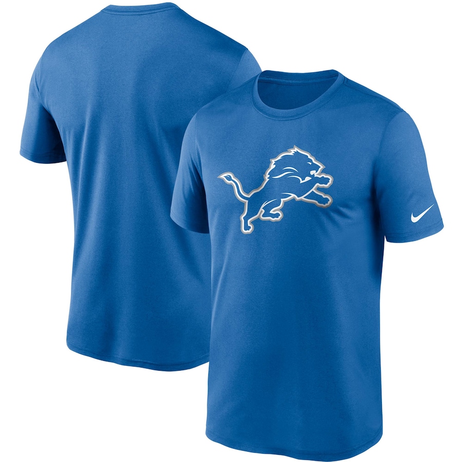 Detroit Lions Football Blue Logo Essential Legend Performance T-Shirt - Man