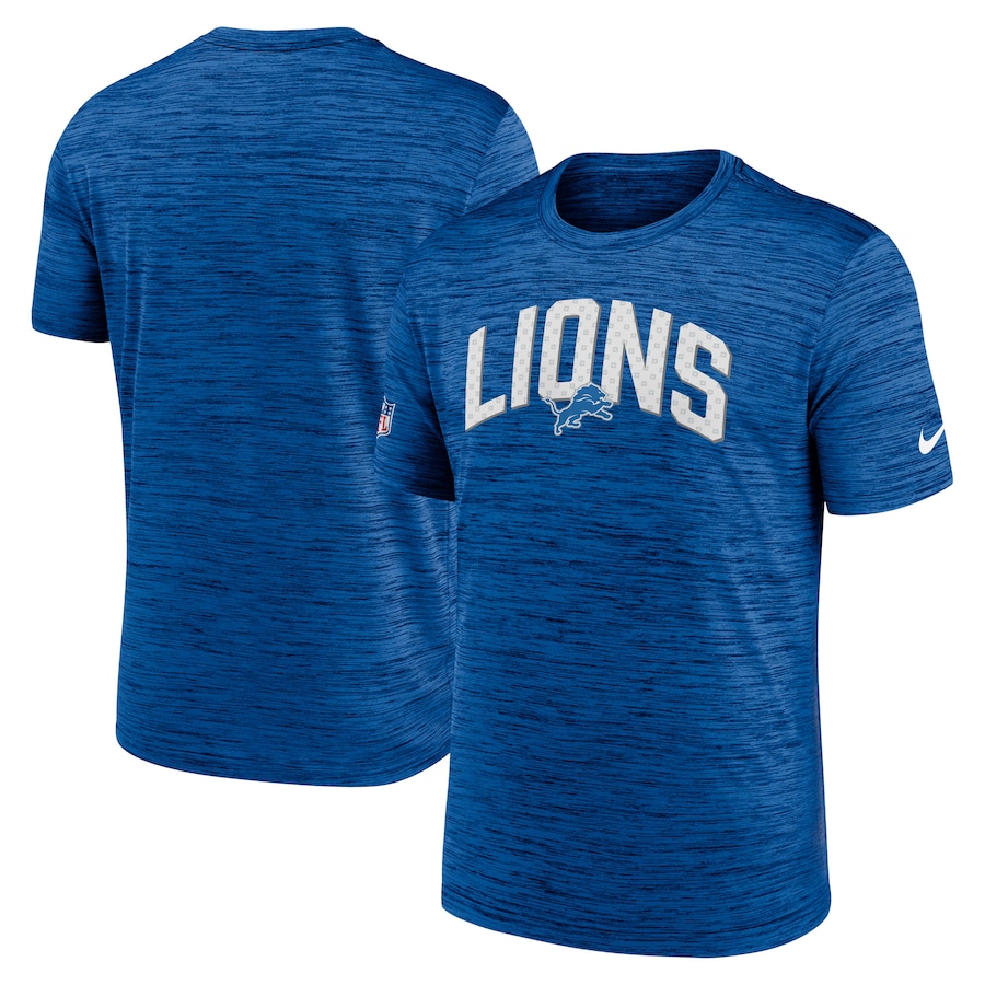Detroit Lions Football Blue Sideline Velocity Athletic Stack Performance T-Shirt - Man Detroit Lions Football Blue Sideline Velocity Athletic Stack Performance T-Shirt - Man