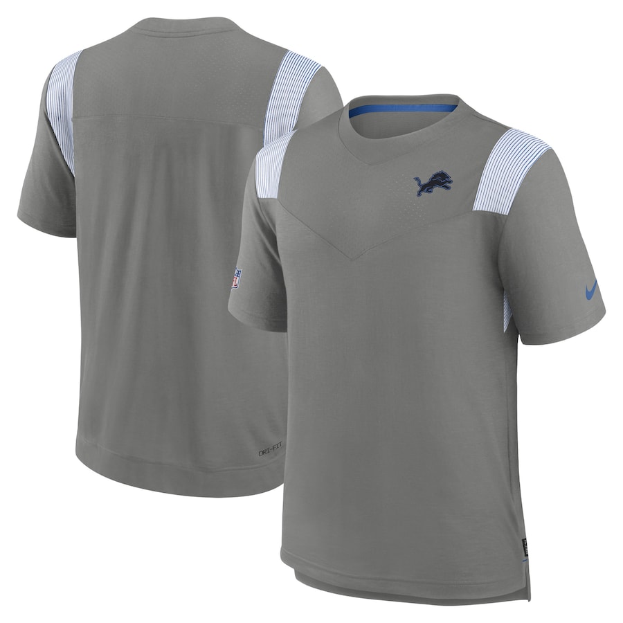 Detroit Lions Football Silver Sideline Tonal Logo Performance Player T-Shirt - Man Detroit Lions Football Silver Sideline Tonal Logo Performance Player T-Shirt - Man