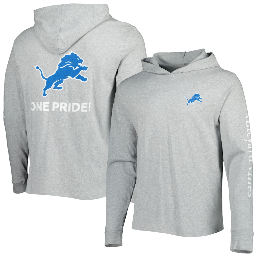 Detroit Lions Vineyard Vines Heathered Gray Local Long Sleeve Hoodie T-Shirt - Man Detroit Lions Vineyard Vines Heathered Gray Local Long Sleeve Hoodie T-Shirt - Man