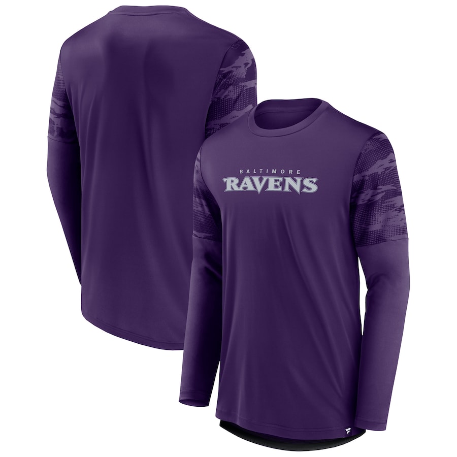 Baltimore Ravens Purple/Black Square Off Long Sleeve T-Shirt - Man Baltimore Ravens Purple/Black Square Off Long Sleeve T-Shirt - Man