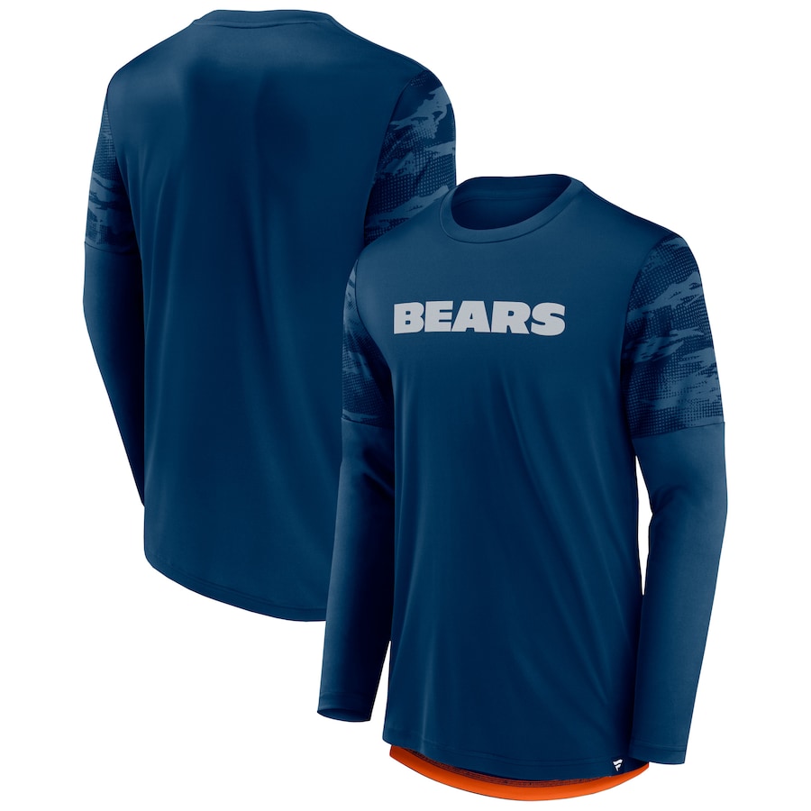 Chicago Bears Navy/Orange Square Off Long Sleeve T-Shirt - Man Chicago Bears Navy/Orange Square Off Long Sleeve T-Shirt - Man