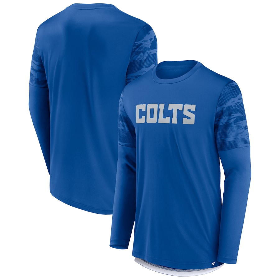 Indianapolis Colts Royal/White Square Off Long Sleeve T-Shirt - Man Indianapolis Colts Royal/White Square Off Long Sleeve T-Shirt - Man
