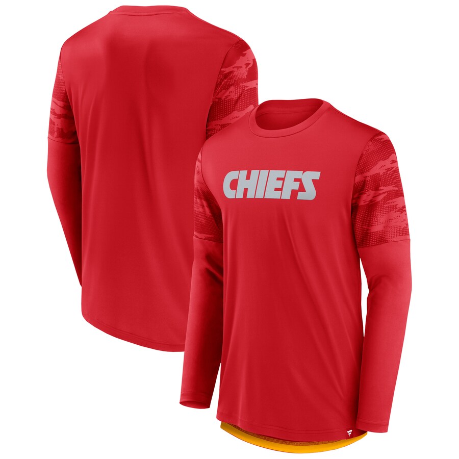 Kansas City Chiefs Red/Gold Square Off Long Sleeve T-Shirt - Man Kansas City Chiefs Red/Gold Square Off Long Sleeve T-Shirt - Man