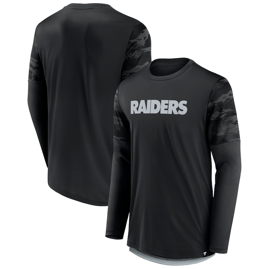 Las Vegas Raiders Black/Silver Square Off Long Sleeve T-Shirt - Man Las Vegas Raiders Black/Silver Square Off Long Sleeve T-Shirt - Man