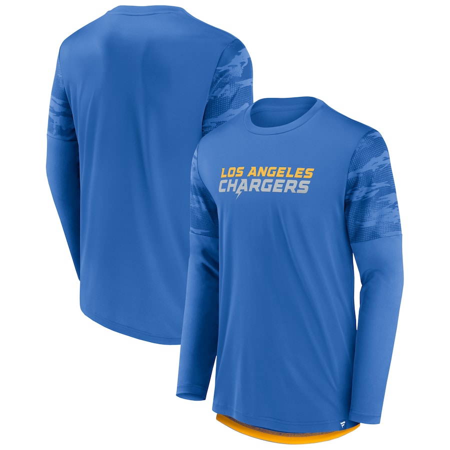 Los Angeles Chargers Blue/Gold Square Off Long Sleeve T-Shirt - Man
