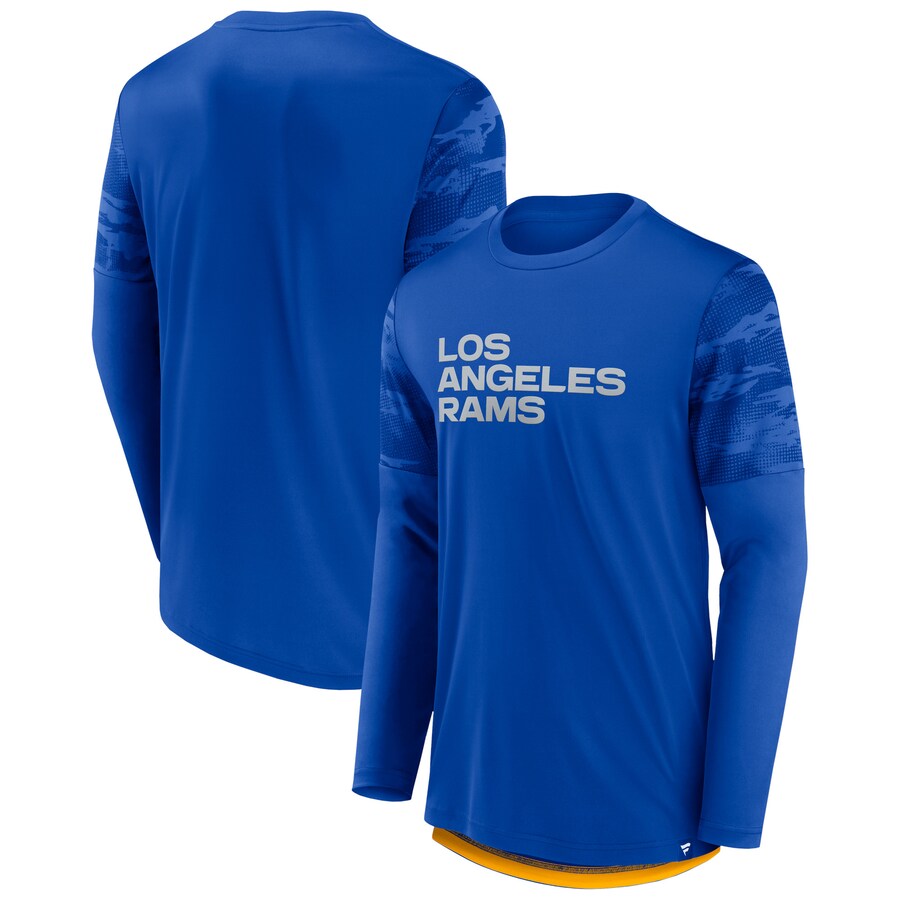 Los Angeles Rams Royal/Gold Square Off Long Sleeve T-Shirt - Man Los Angeles Rams Royal/Gold Square Off Long Sleeve T-Shirt - Man