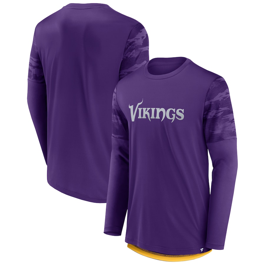 Minnesota Vikings Purple/Gold Square Off Long Sleeve T-Shirt - Man Minnesota Vikings Purple/Gold Square Off Long Sleeve T-Shirt - Man