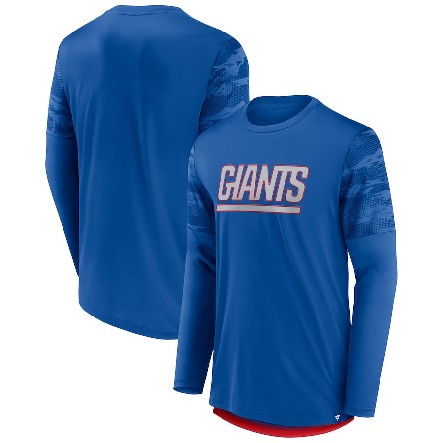 New York Giants Royal/Red Square Off Long Sleeve T-Shirt - Man