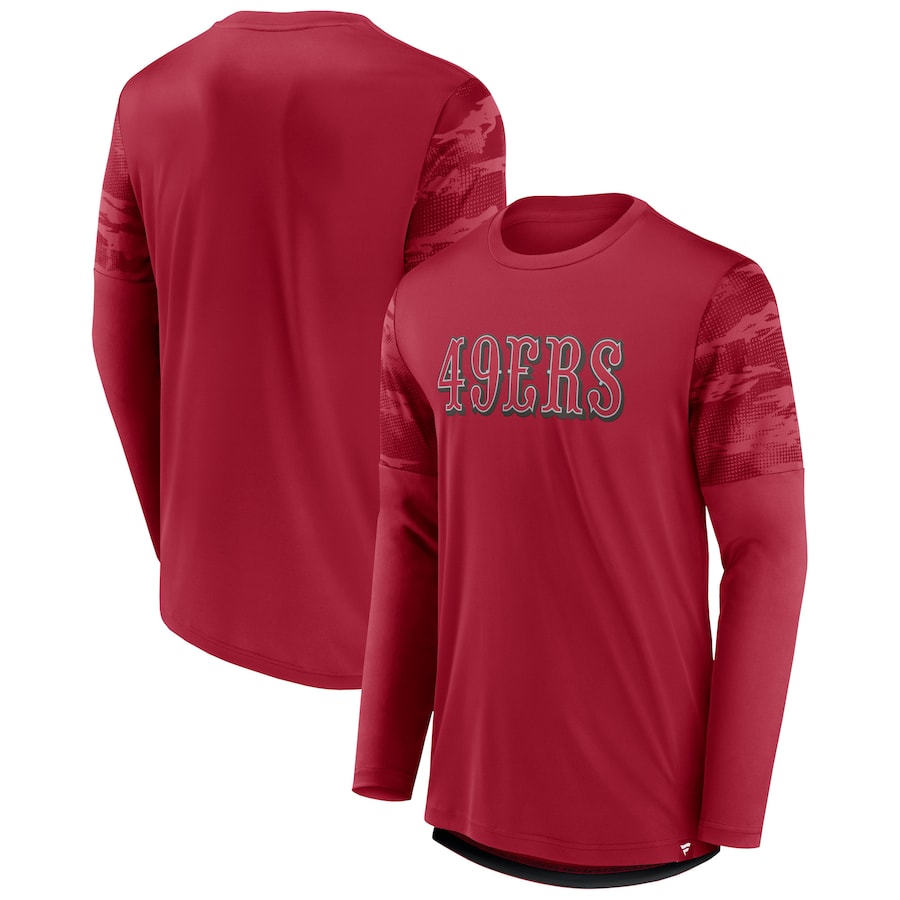San Francisco 49ers Cardinal/Black Square Off Long Sleeve T-Shirt - Man San Francisco 49ers Cardinal/Black Square Off Long Sleeve T-Shirt - Man