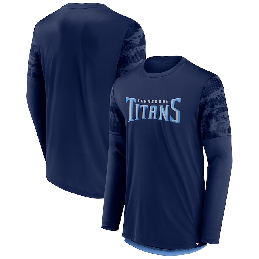 Tennessee Titans Navy/Light Blue Square Off Long Sleeve T-Shirt - Man