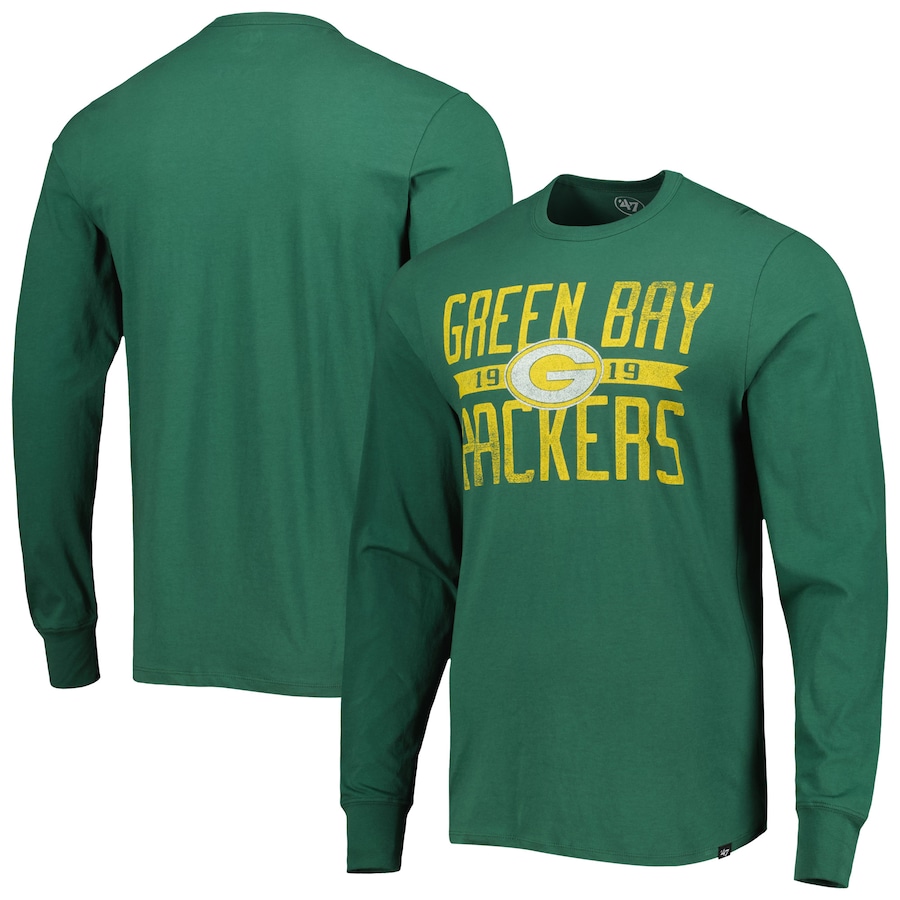 Green Bay Packers '47 Green Brand Wide Out Franklin Long Sleeve T-Shirt - Man Green Bay Packers '47 Green Brand Wide Out Franklin Long Sleeve T-Shirt - Man