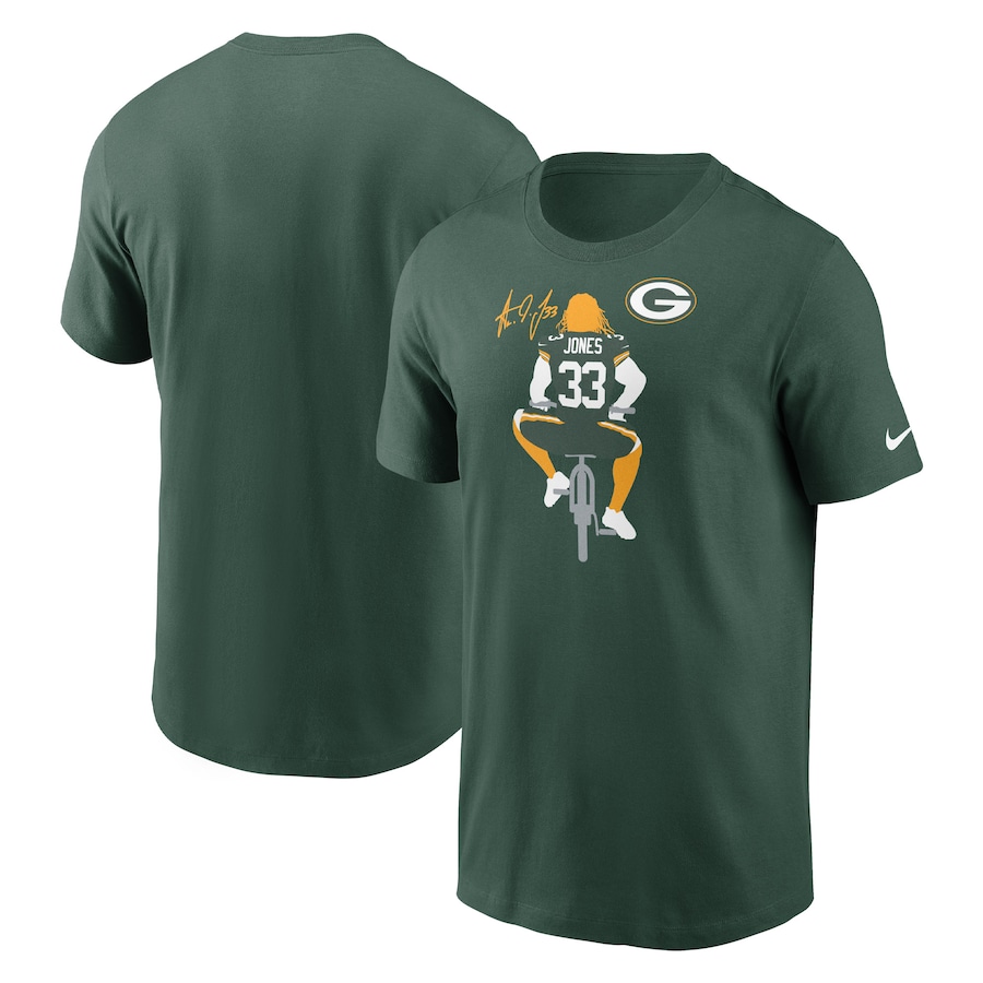 Green Bay Packers Aaron Jones Football Green Player Graphic T-Shirt - Man Green Bay Packers Aaron Jones Football Green Player Graphic T-Shirt - Man