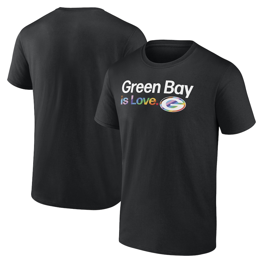 Green Bay Packers Black City Pride Team T-Shirt - Man Green Bay Packers Black City Pride Team T-Shirt - Man