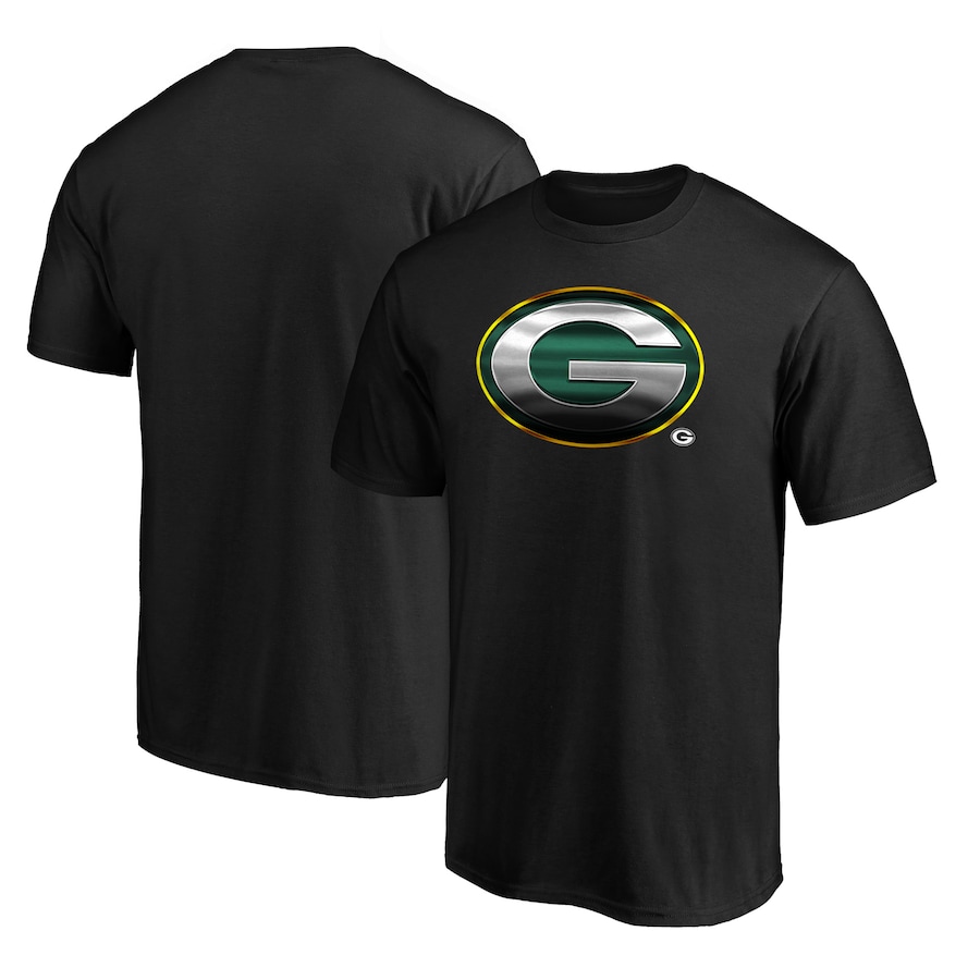 Green Bay Packers Black Midnight Mascot T-Shirt - Man Green Bay Packers Black Midnight Mascot T-Shirt - Man