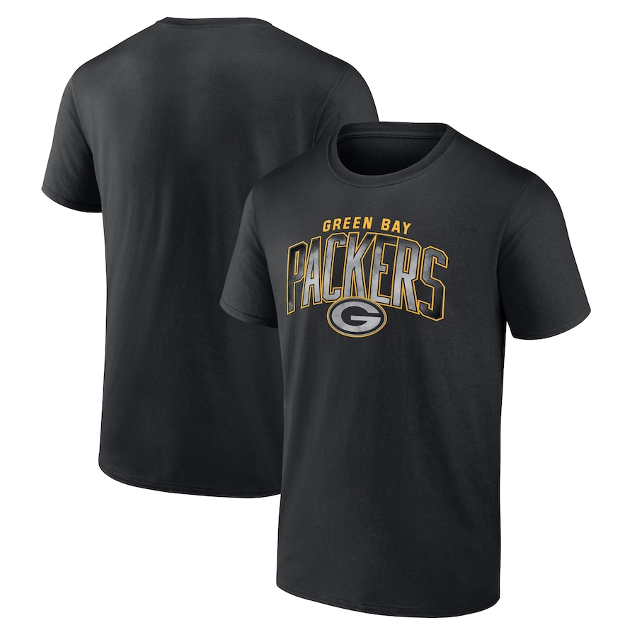 Green Bay Packers Black Smoke Arch T-Shirt - Man Green Bay Packers Black Smoke Arch T-Shirt - Man