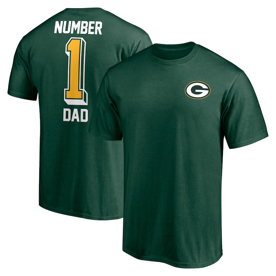 Green Bay Packers Green #1 Dad T-Shirt - Man Green Bay Packers Green #1 Dad T-Shirt - Man