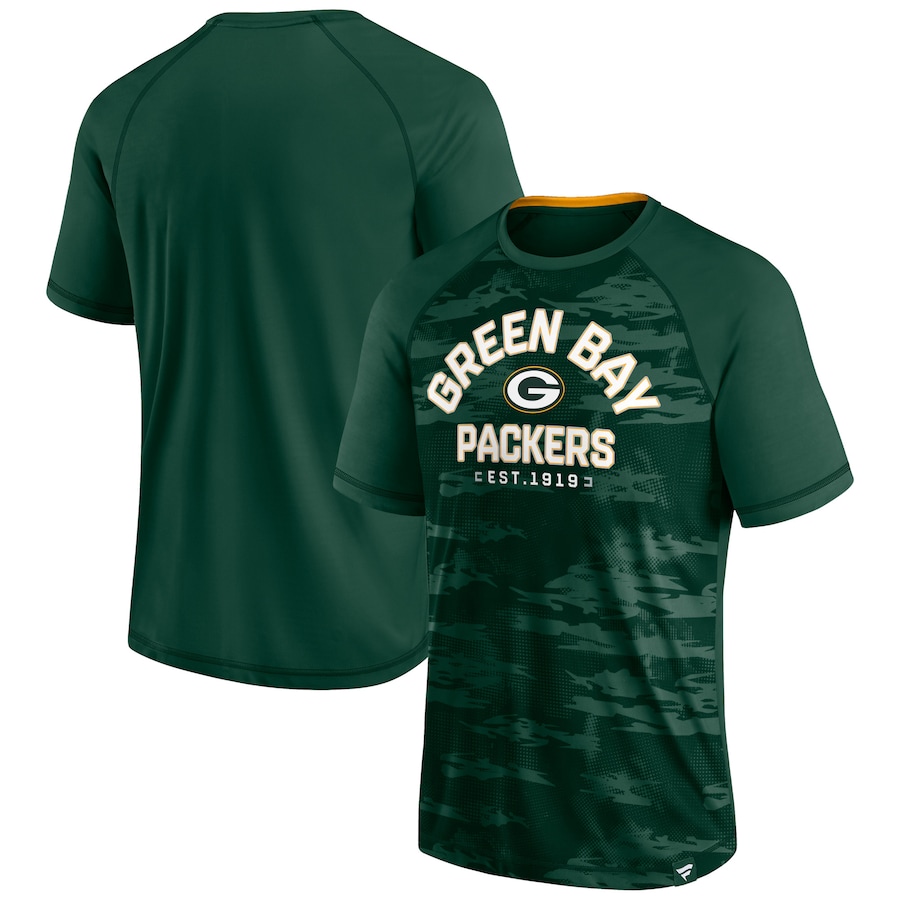 Green Bay Packers Green Hail Mary Raglan T-Shirt - Man Green Bay Packers Green Hail Mary Raglan T-Shirt - Man