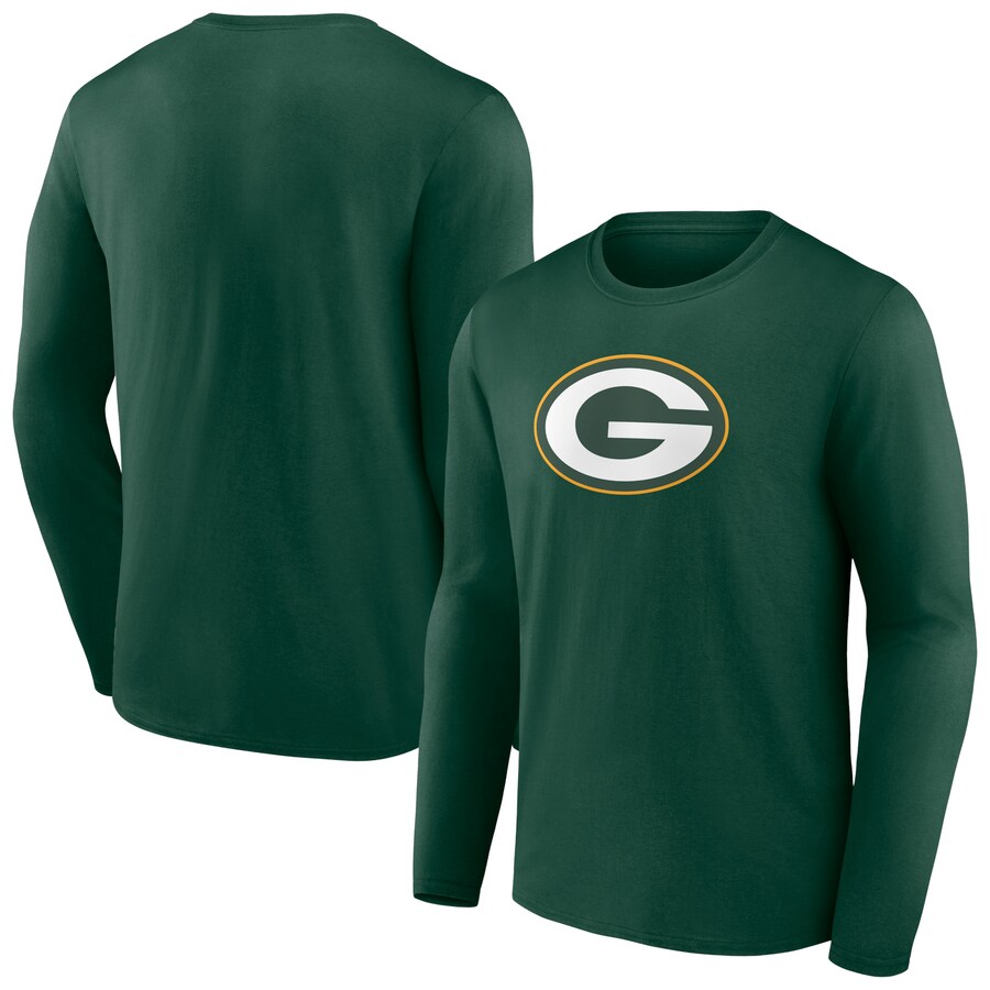 Green Bay Packers Green Primary Team Logo Long Sleeve T-Shirt - Man Green Bay Packers Green Primary Team Logo Long Sleeve T-Shirt - Man