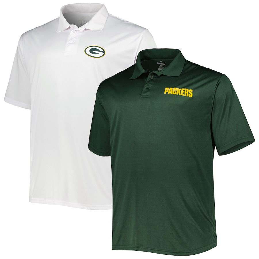 Green Bay Packers Green/White Solid Two-Pack Polo Set - Man Green Bay Packers Green/White Solid Two-Pack Polo Set - Man