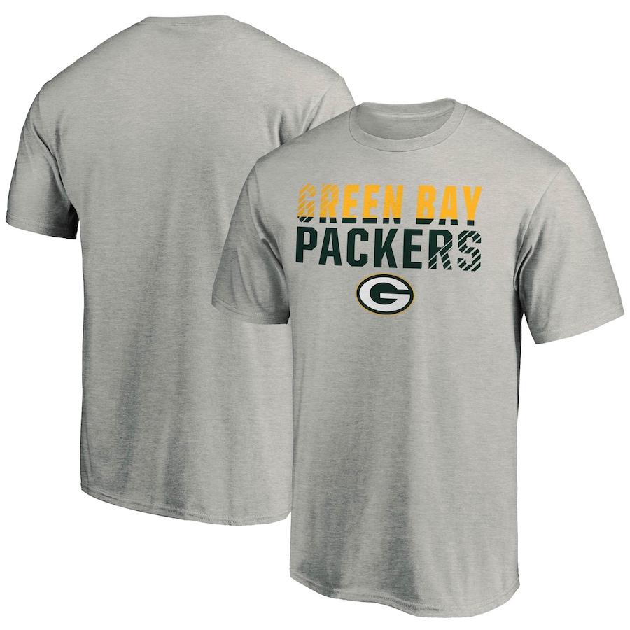 Green Bay Packers Heathered Gray Fade Out T-Shirt - Man