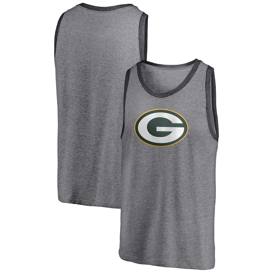 Green Bay Packers Heathered Gray/Heathered Charcoal Famous Tri-Blend Tank Top - Man Green Bay Packers Heathered Gray/Heathered Charcoal Famous Tri-Blend Tank Top - Man