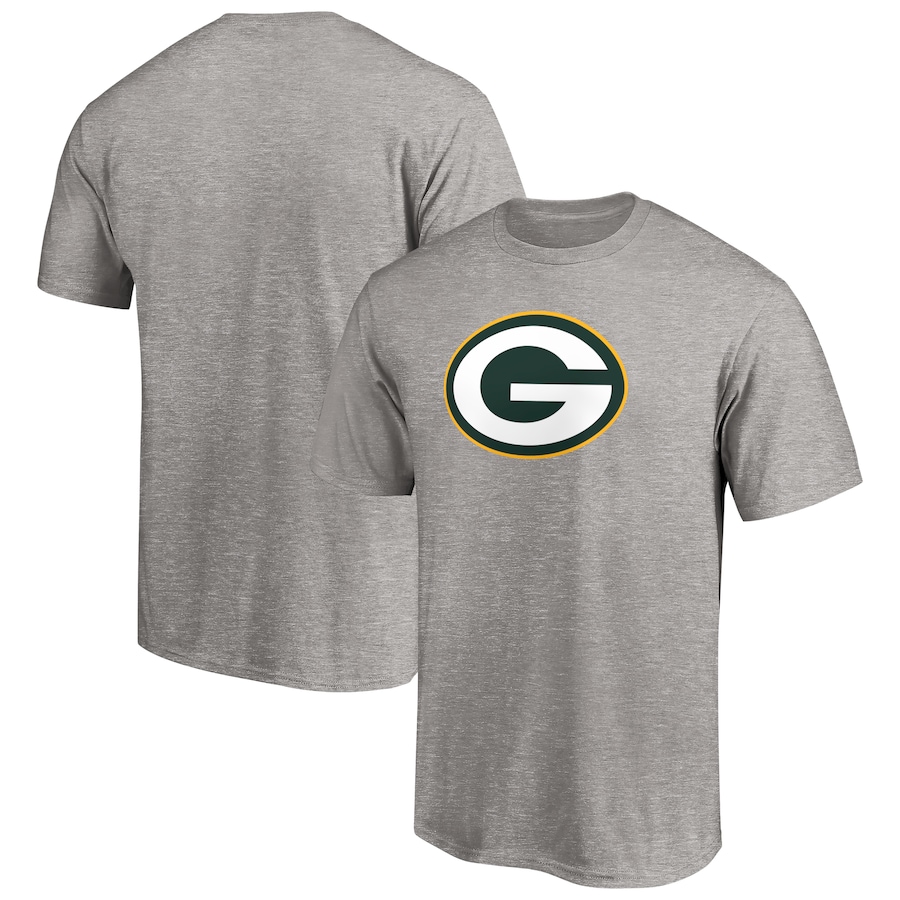 Green Bay Packers Heathered Gray Primary Logo T-Shirt - Man