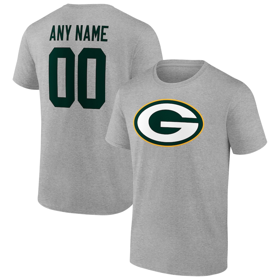 Green Bay Packers Heathered Gray Team Authentic Custom T-Shirt - Man Green Bay Packers Heathered Gray Team Authentic Custom T-Shirt - Man