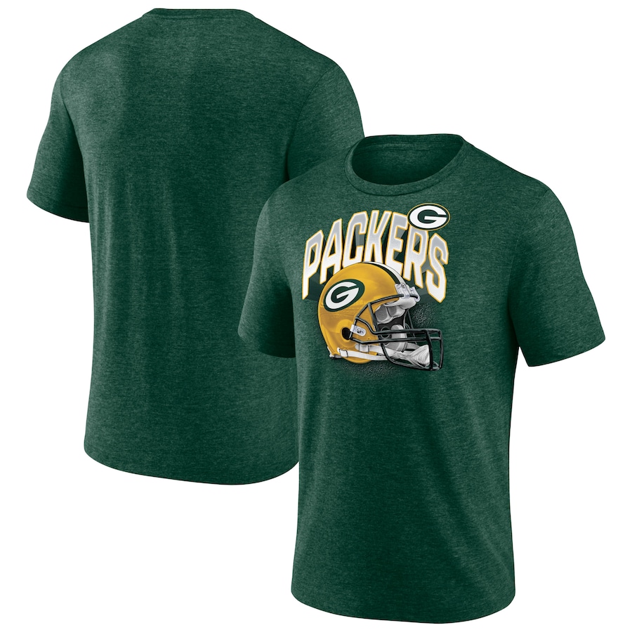 Green Bay Packers Heathered Green End Around Tri-Blend T-Shirt - Man