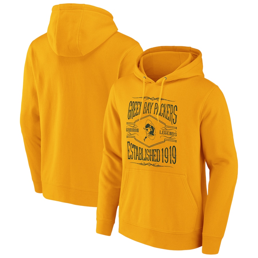 Green Bay Packers NFL x Darius Rucker Collection by USASportsStoreGold 2-Hit Pullover Hoodie - Man
