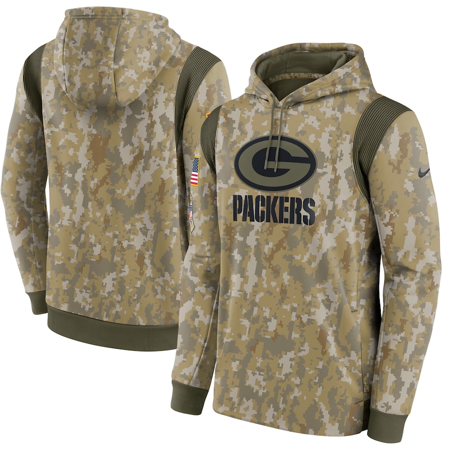 Green Bay Packers Football Camo 2021 Salute To Service Therma Performance Pullover Hoodie - Man Green Bay Packers Football Camo 2021 Salute To Service Therma Performance Pullover Hoodie - Man