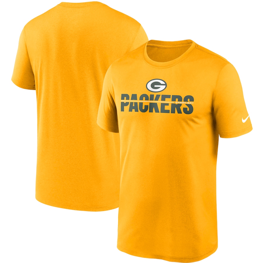 Green Bay Packers Football Gold Legend Microtype Performance T-Shirt - Man Green Bay Packers Football Gold Legend Microtype Performance T-Shirt - Man