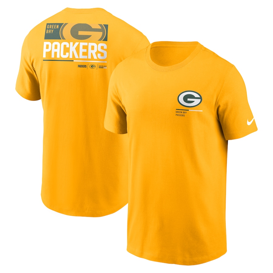 Green Bay Packers Football Gold Team Incline T-Shirt - Man